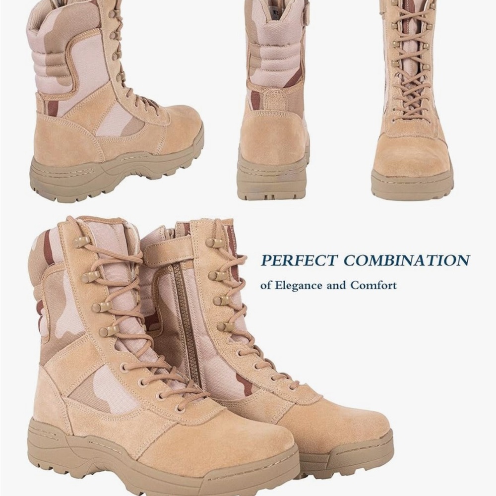 Men's Tan Tactical Boots - Picture 6 of 7